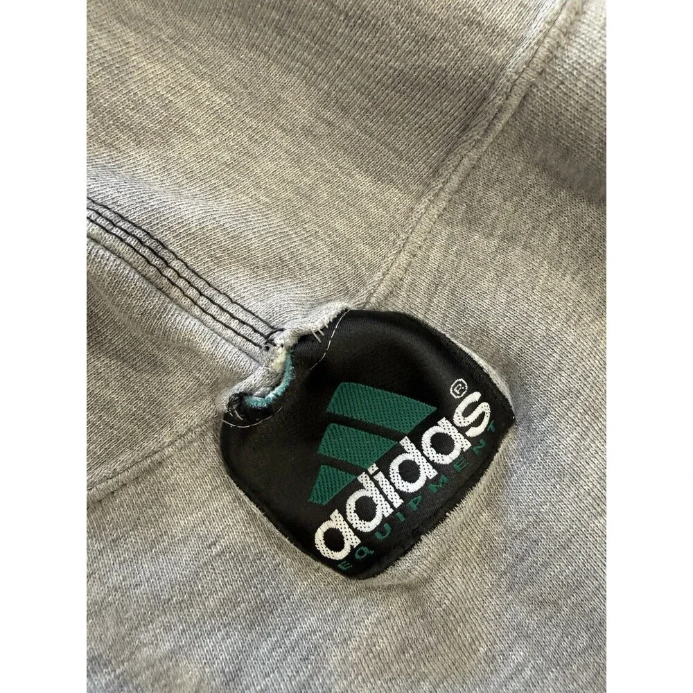 VTG 90s Adidas Equipment Sweatshirt Mens Sz M Gray Mock Neck Fleece EQT